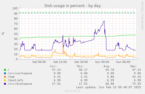 Disk usage in percent