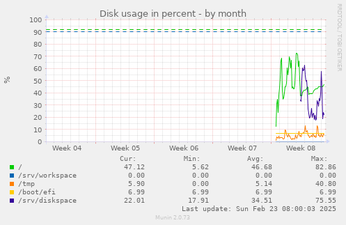 Disk usage in percent