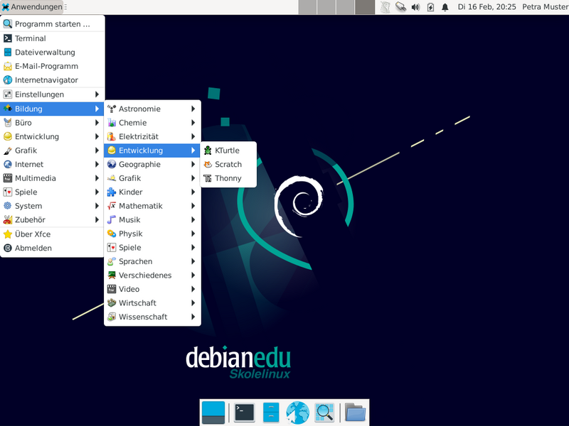 Xfce-Desktop-Bildschirm