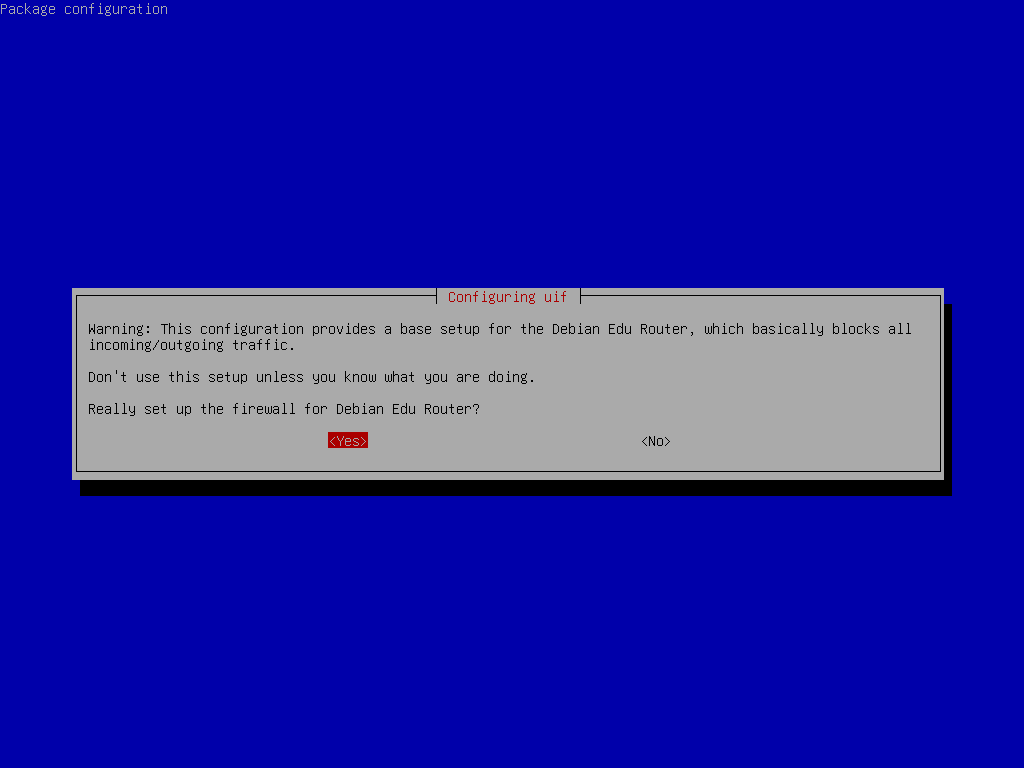 Confirmation for setting up uif