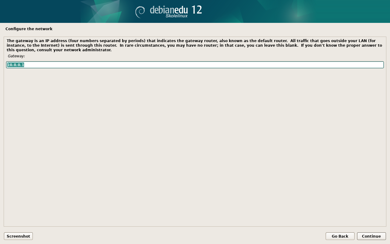 Configure gateway