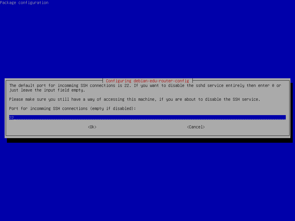 Configuring the SSH port