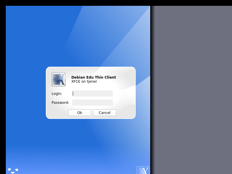 Thin-Client-Login screen