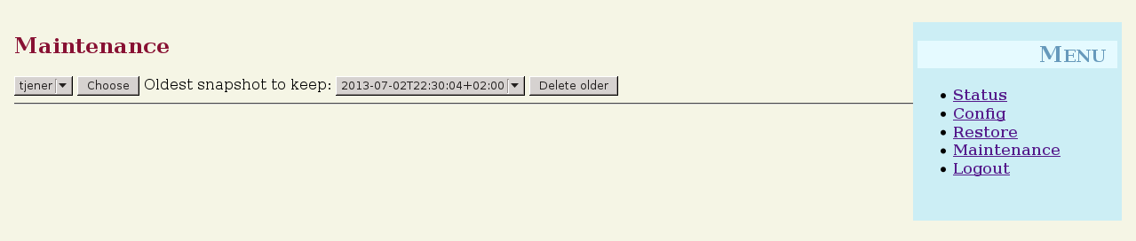 slbackup-php Pemeliharaan