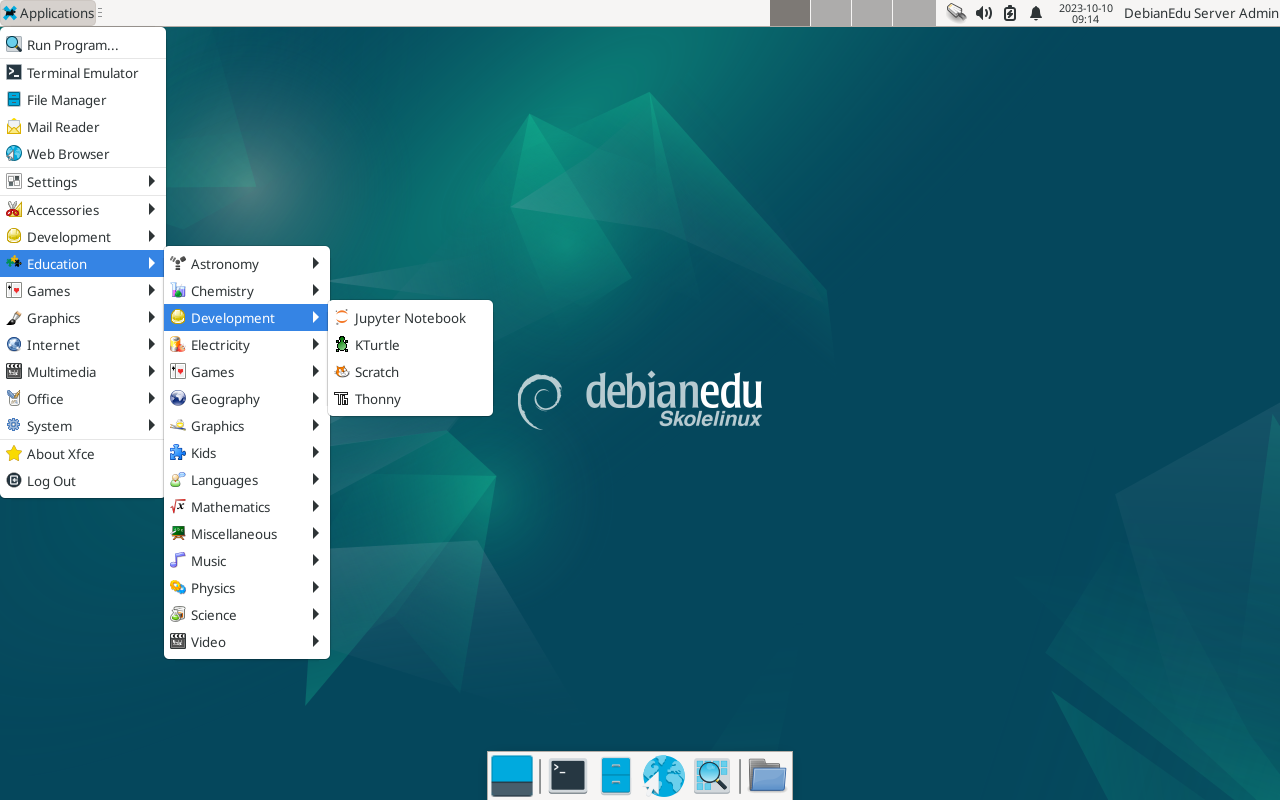 Xfce Desktop screen
